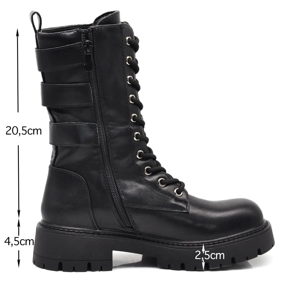 IF FASHION Stivali Stivaletti Anfibi Scarpe da Donna Con Platform Zip 6004