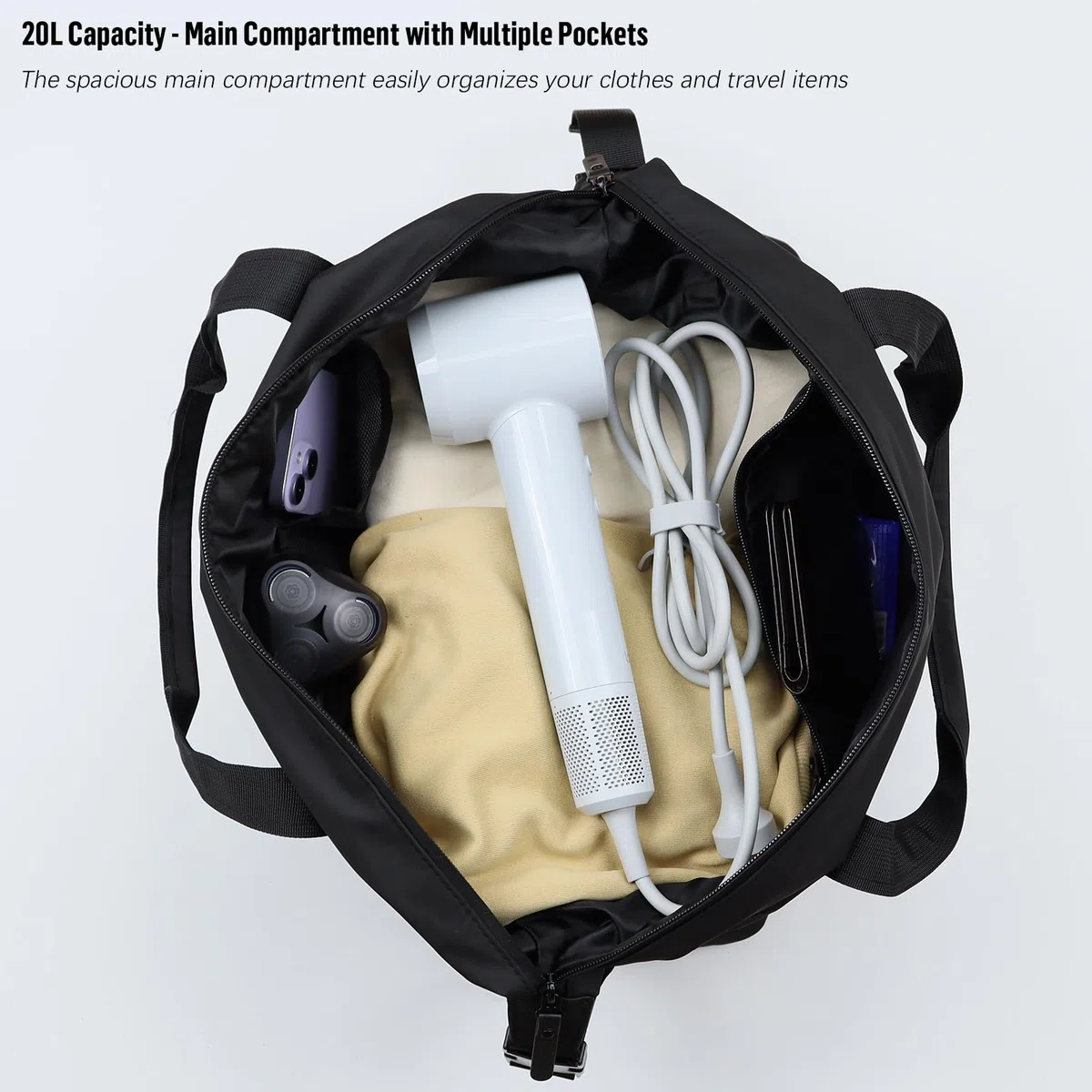 Bagaglio a Mano 40x20x25 Borsa da cabina Ryanair, Borsa da Viaggio in Pelle PU con Tracolla