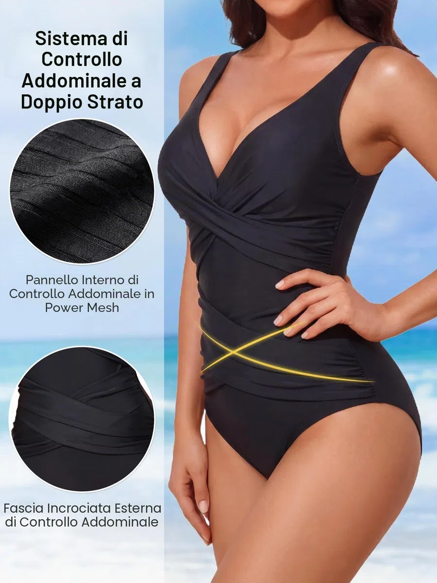 Smismivo Costume da Bagno Intero da Donna con Controllo della Pancia Push up Costume Intero Donna con Halter Imbottito Elegante Curvy Costumi da Bagno Donna Spiaggia Estate Beachwear
