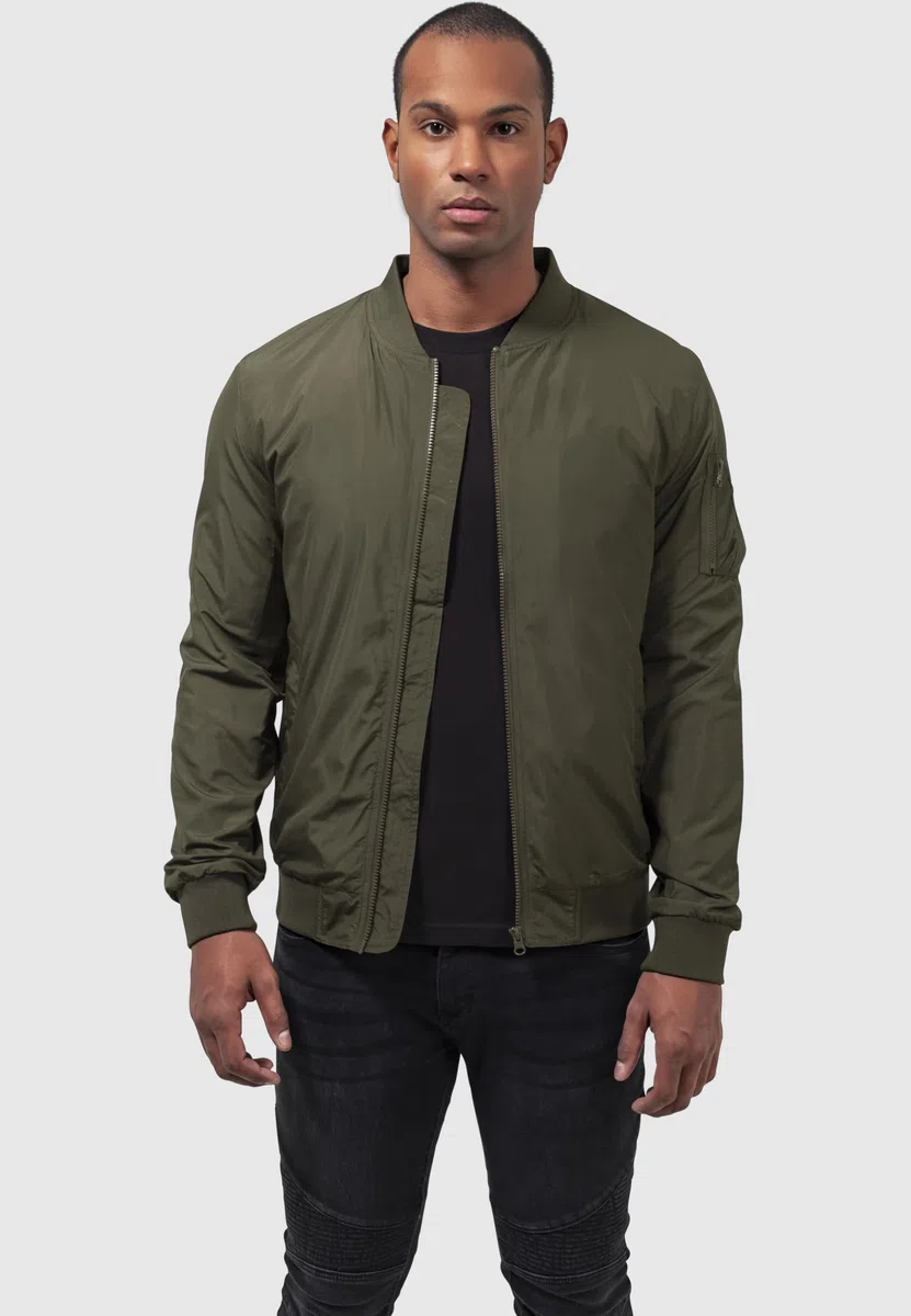 URBAN CLASSICS Giacca Bomber Uomo, Invernale, Stile Old School, Giubbotto Corto, Vestibilità Ottimale, Giacchetta a Vento Imbottito Aderente, Baseball