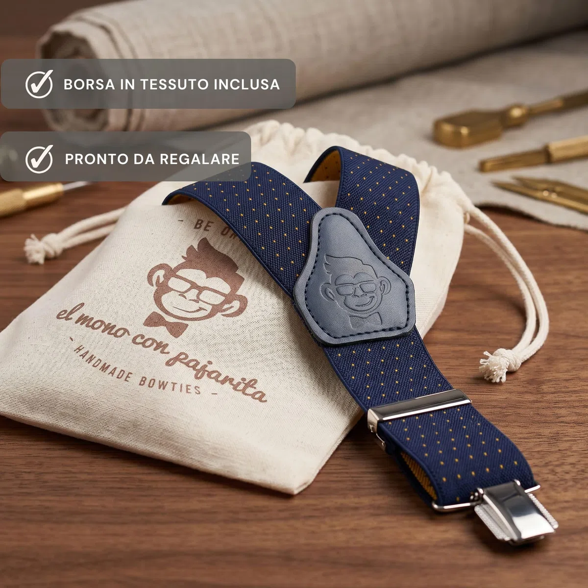 Bretelle da uomo fatte a mano. Bretelle da uomo con 3 clip extra resistenti. Bretelle elastiche da uomo originali, eleganti e resistenti.