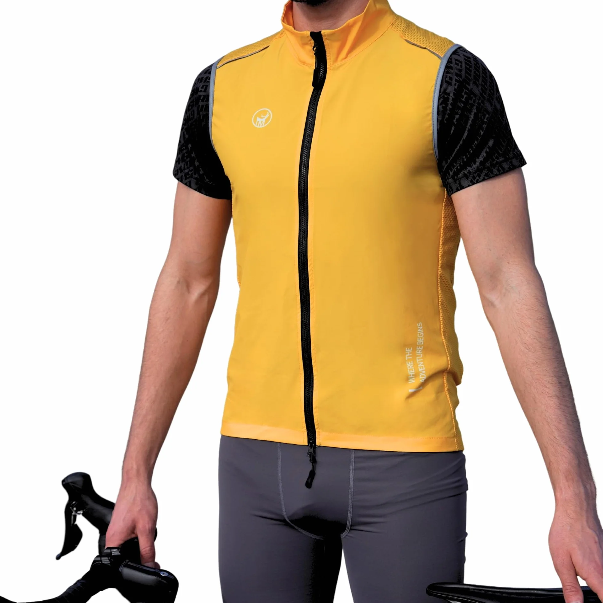 IMPALAPRO Gilet Antivento Ciclismo Uomo – Gilet Bici Uomo Leggero e Traspirante con Tasche e Dettagli Riflettenti