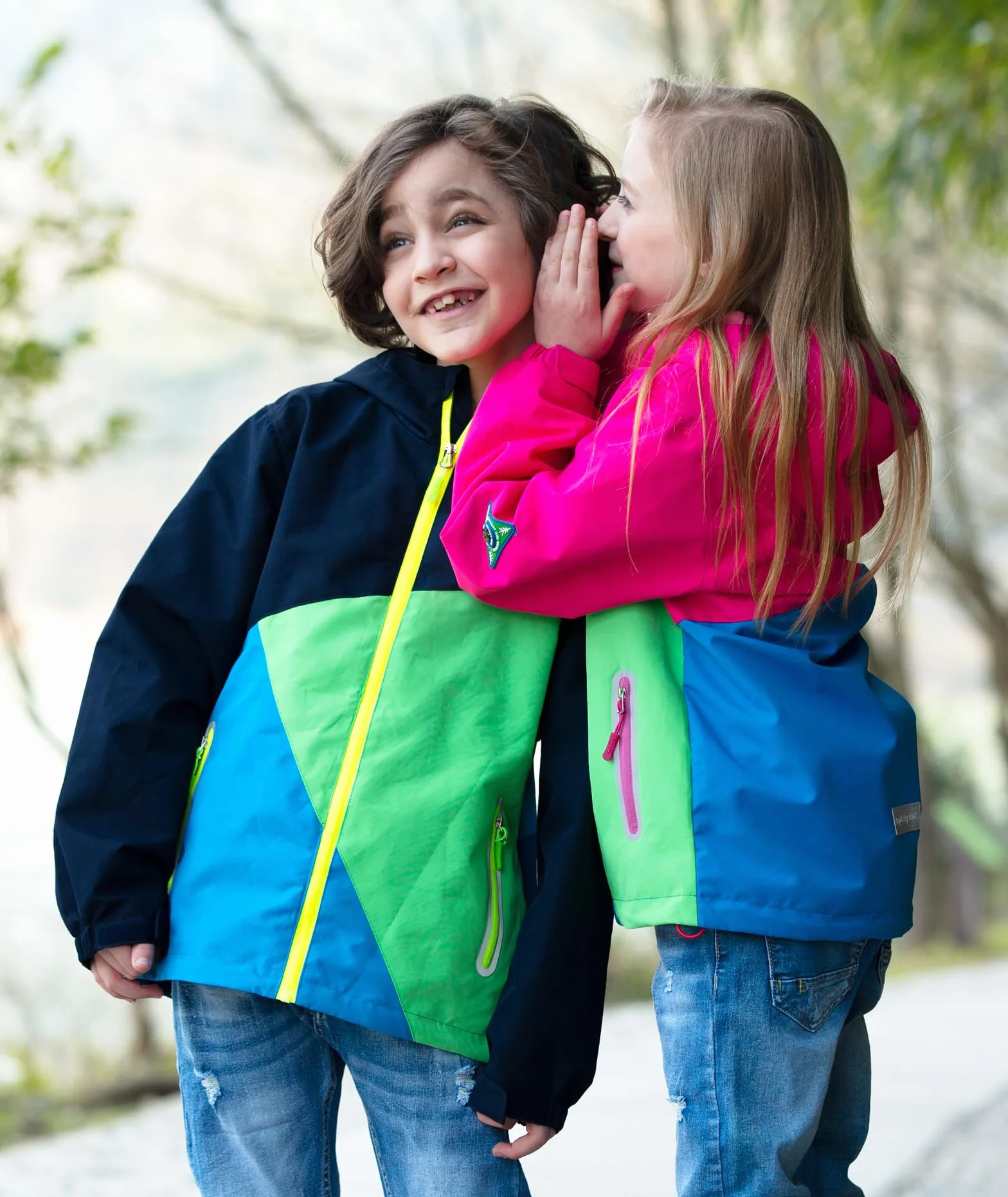YoungSoul Giacca a Vento Impermeabile Color Block Bambino con Cappuccio