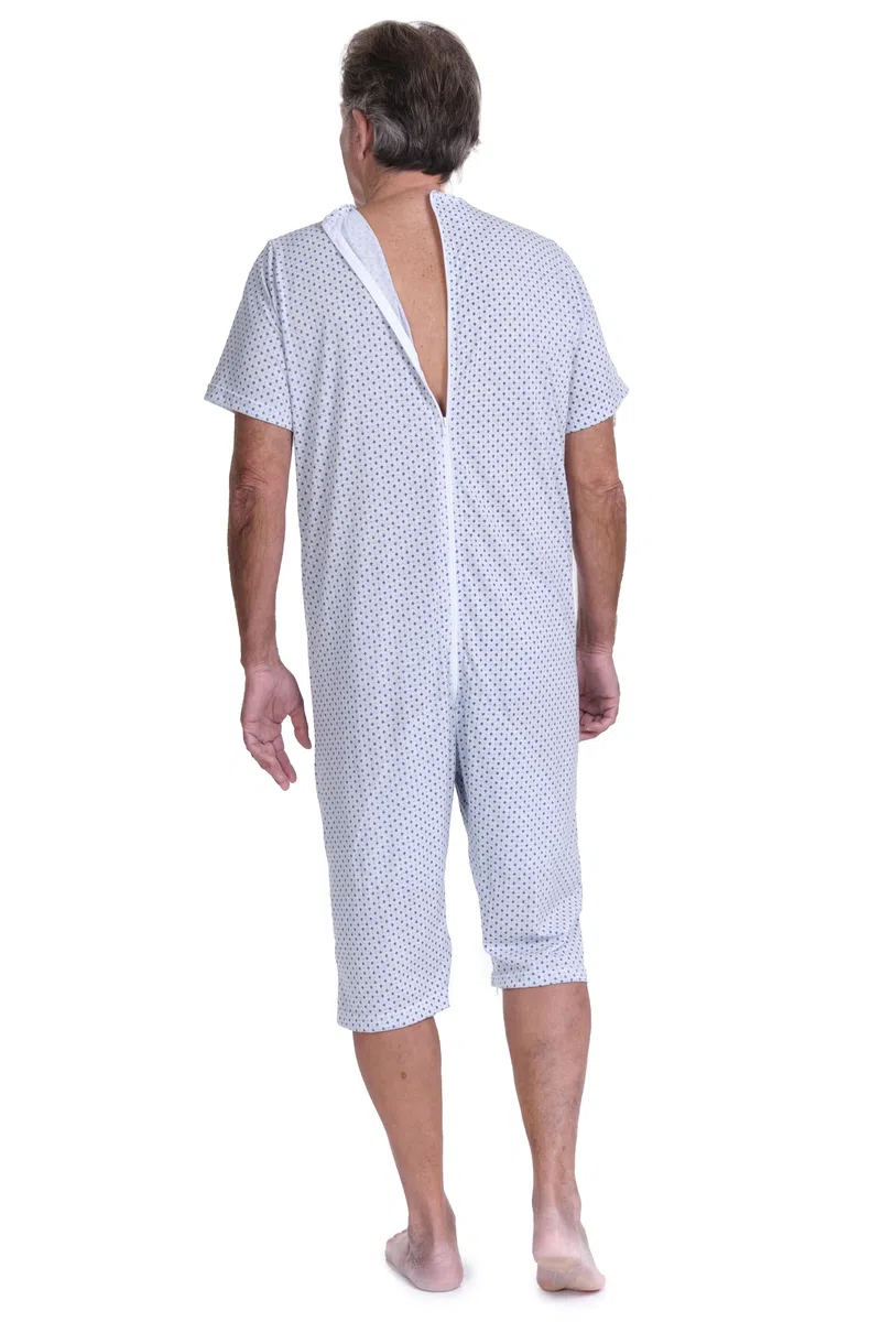 FERRUCCI COMFORT Pigiama Tutone Sanitario Estivo con 3 Zip in Cotone a Maniche Corte e Pantalone Corto - 9008/6 - Made in Italy - Adatto agli Anziani