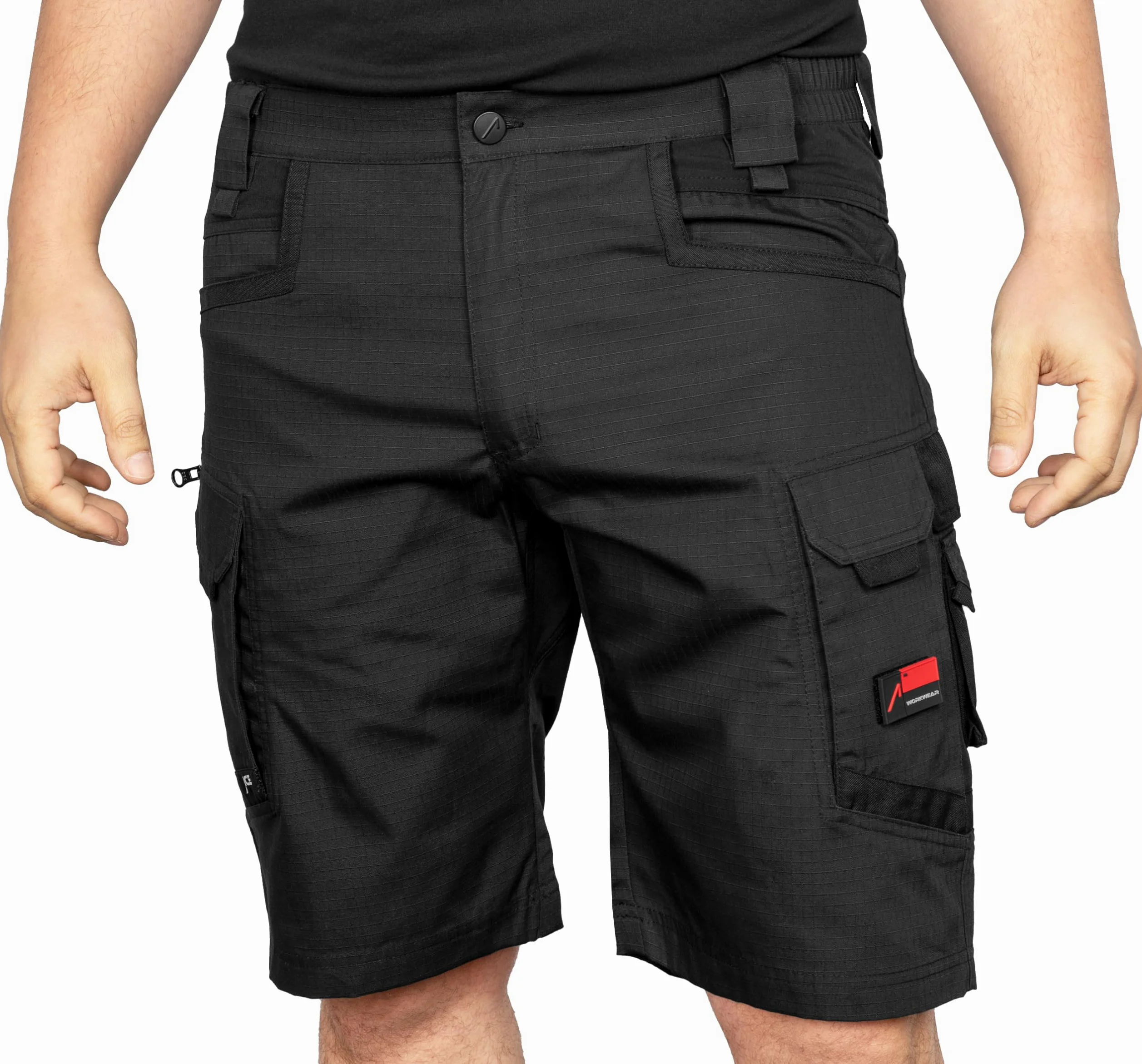 ACE Constructor Pantaloni da lavoro da uomo corti - Pantaloni da lavoro da uomo con tasche cargo e vita elasticizzata per l'estate