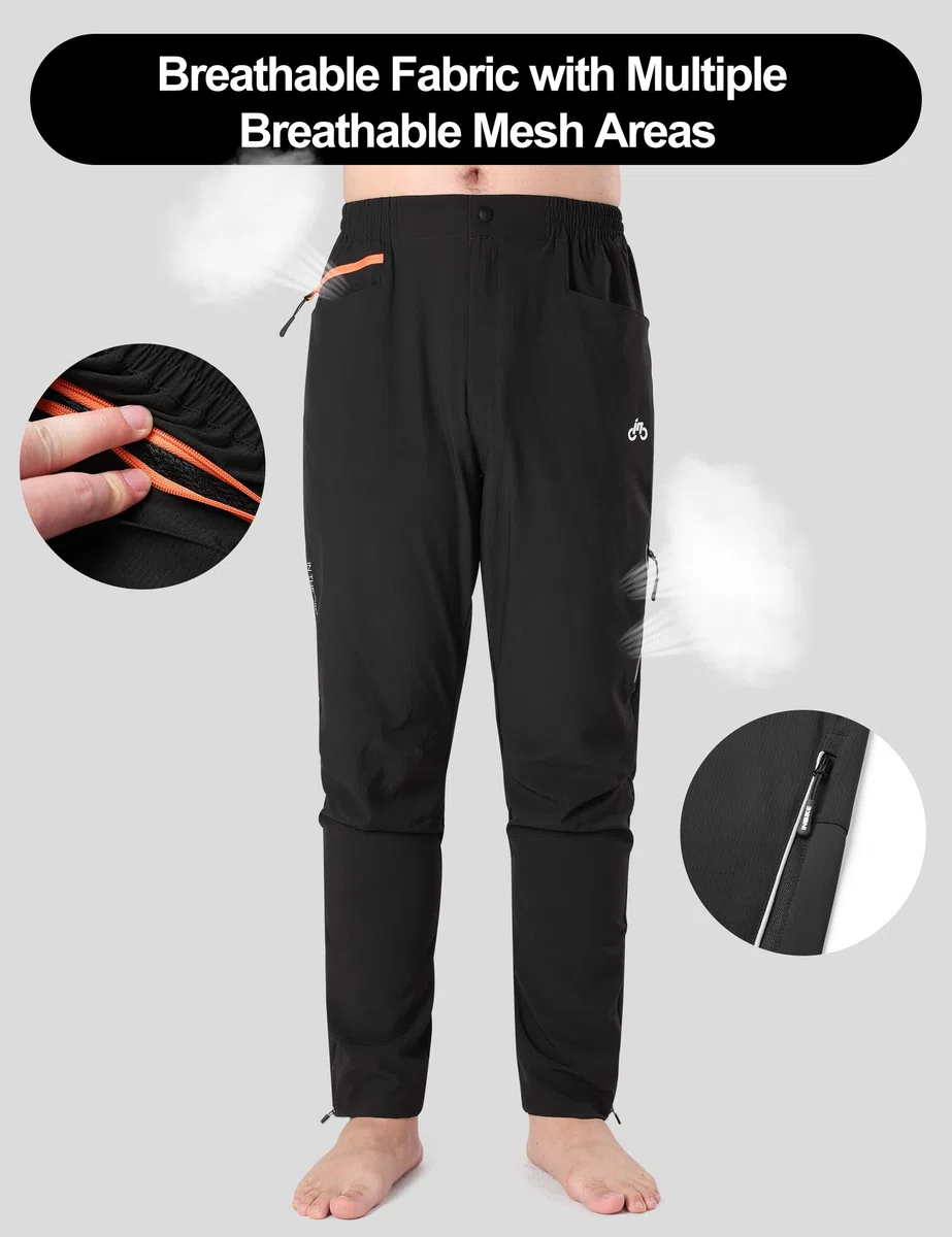 INBIKE Pantaloni Ciclismo Uomo Estivi Pantaloni da Trekking Pantaloni MTB Lunghi Leggeri Asciugatura Rapida Estivi Sportivo Vita Quotidiana Outdoor