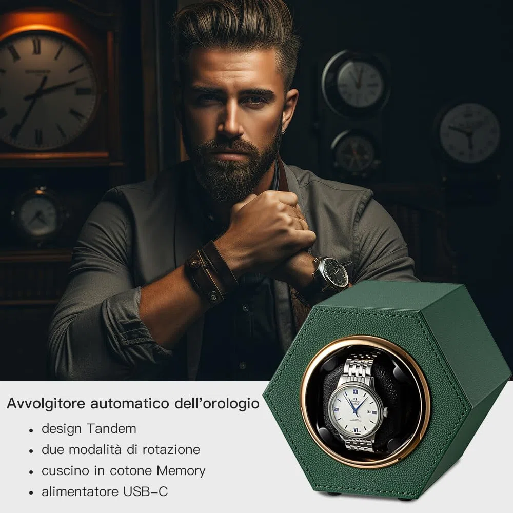 Scatola di carica automatica dell'orologio, caricatore di orologi singolo con motore Mabuchi silenzioso