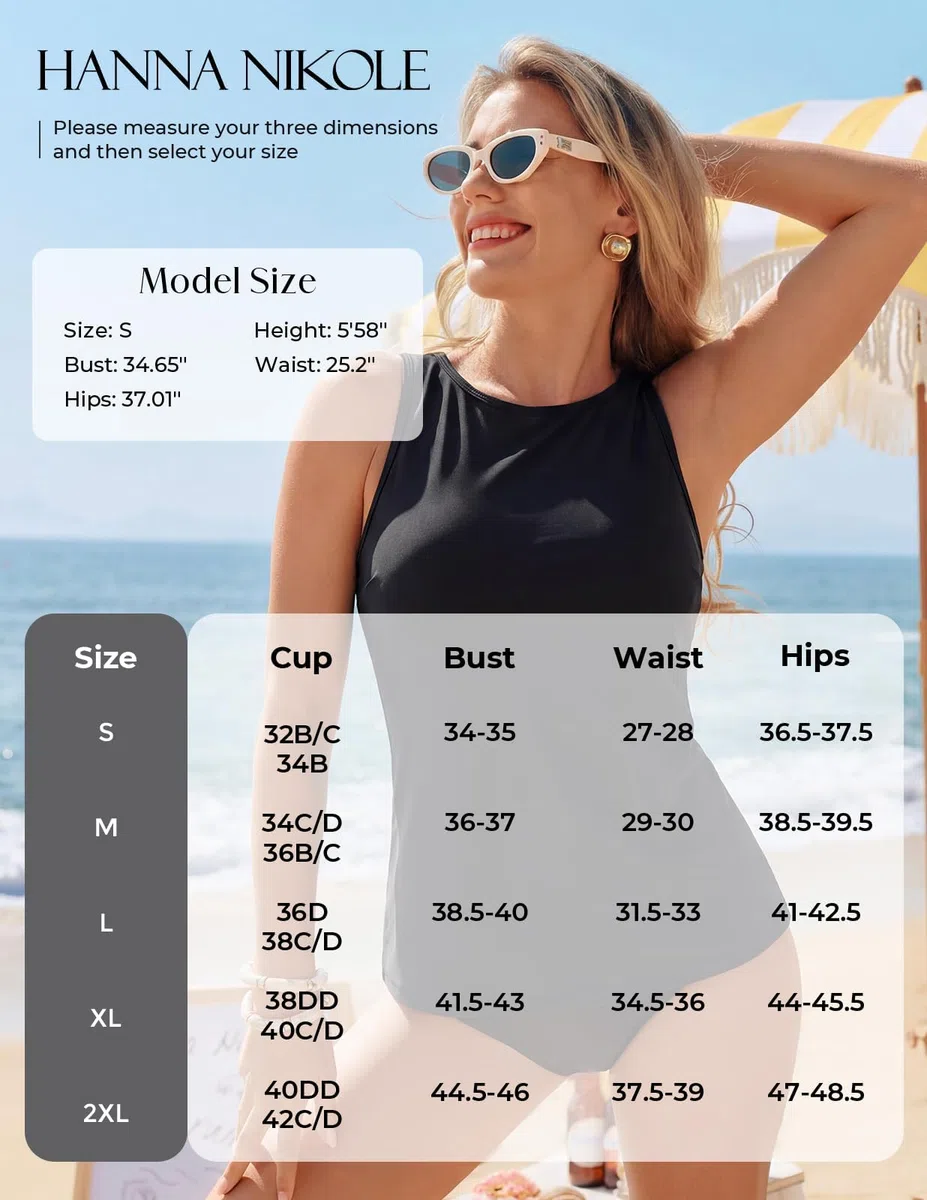 Hanna Nikole Tankini Top da donna singolo, costume da bagno da donna, senza parte inferiore, top sportivo da bagno da donna