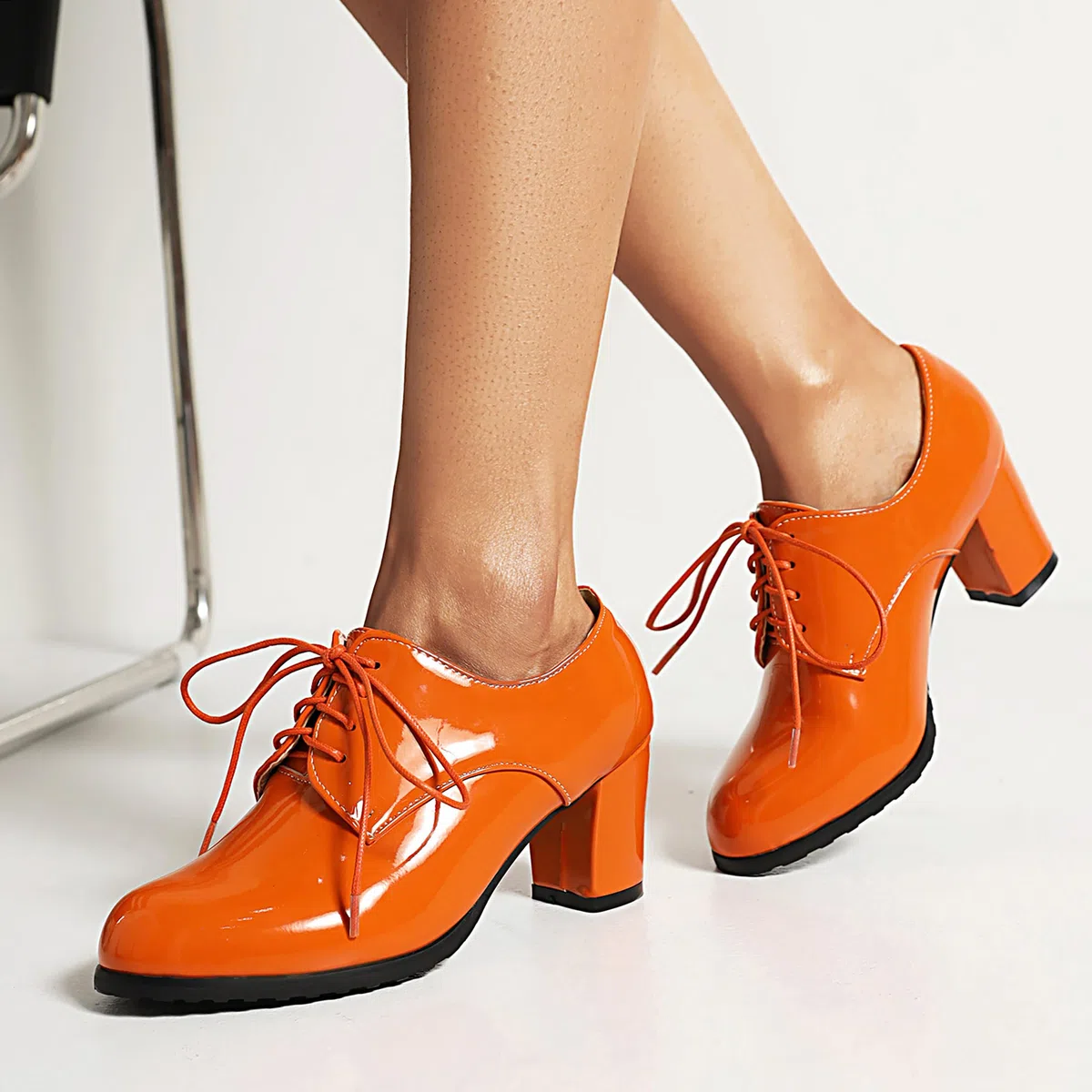 Oxford Donna Tacco Alto a Blocco con Plateau Punta Rotonda Scarpe da Festa Dp987, Numero 34-43