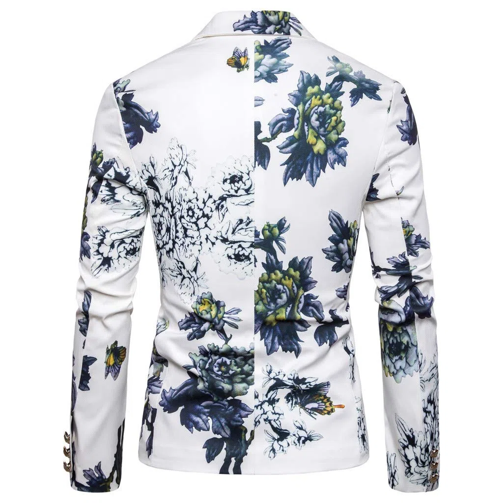 Blazer Da Uomo Slim Fit Leggera Estivo Formale Giacca Da Abito Casual Monopetto Blazer Da Uomo Giacca Elegante Formale Eleganti Elastico Blazer Elegante Stampa Fiori Wedding Business