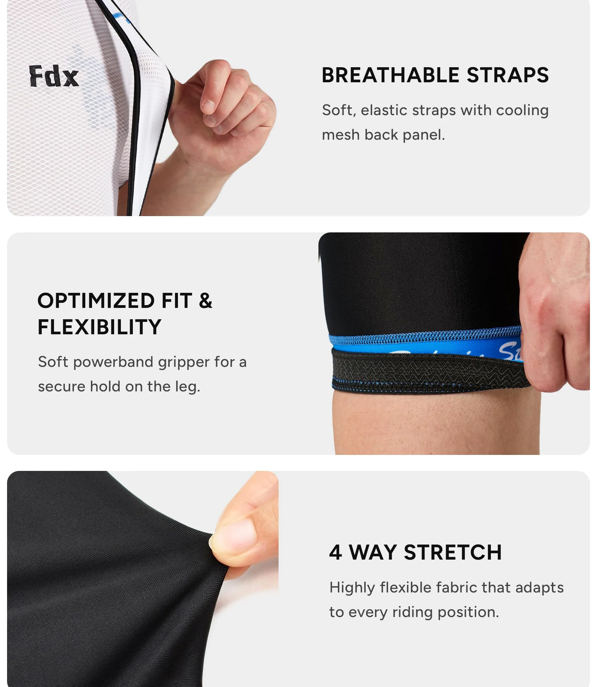 FDX Salopette Ciclismo Uomo Imbottita 3D, Pantaloncini Bici con Bretelle, Traspiranti e Asciugatura Rapida, Antiscivolo, MTB e Bici da Strada