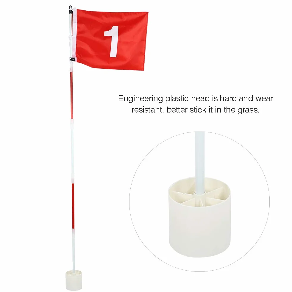 Tiiyee Bandierina Golf, Coppa Golf Staccabile Rimovibile Flagpole Hole Cup Set Foro Asta Putting Verde In Tessuto Nylon Con Tazza Plastica Rossa Accessorio Per Uomini Donne Golfisti 5 Sezioni