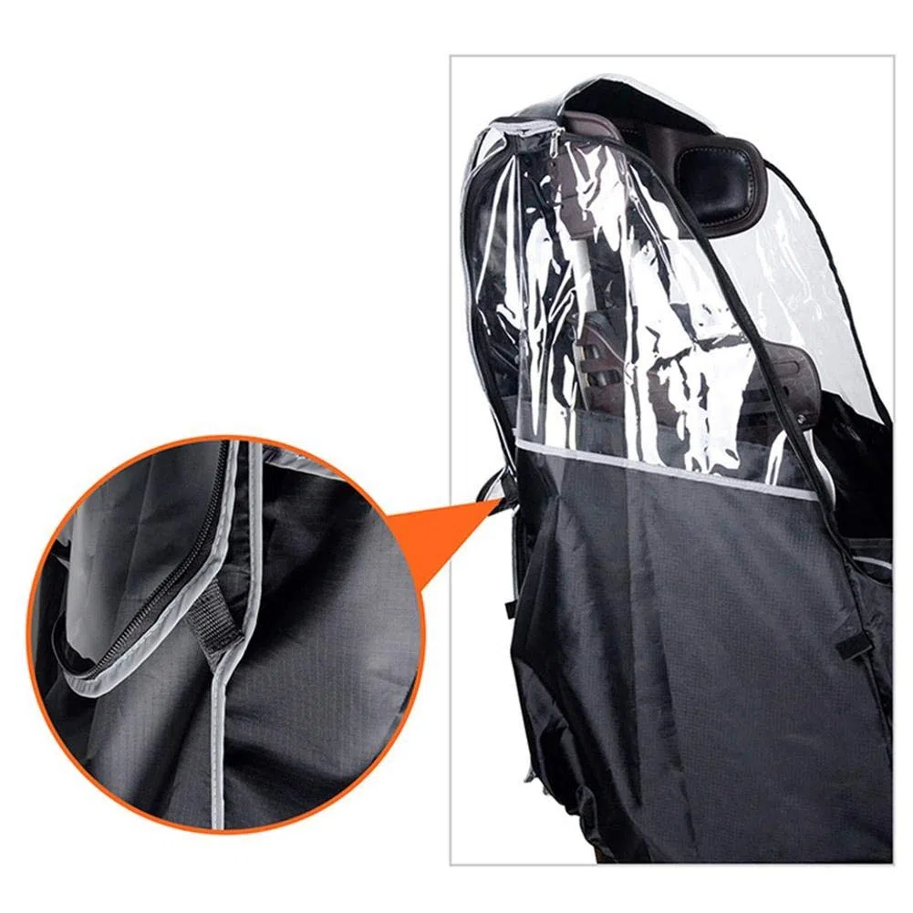 Copertura antipioggia per bicicletta Impermeabile per bicicletta per bambini Copertura antipioggia per bicicletta Protezione per la pioggia Sedili posteriori per bici Cappotto antipioggia(nero)