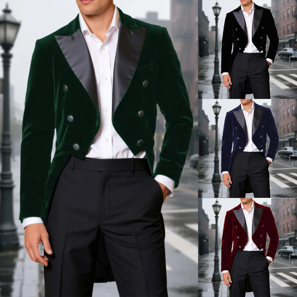 2025 Giacca Da Uomo In Velluto Vestibilità Normale Smoking Per Matrimoni Leggera Da Sposa Costume Carnevale Halloween Party Clubwear Classico Moderno per Business, Mezze Stagioni