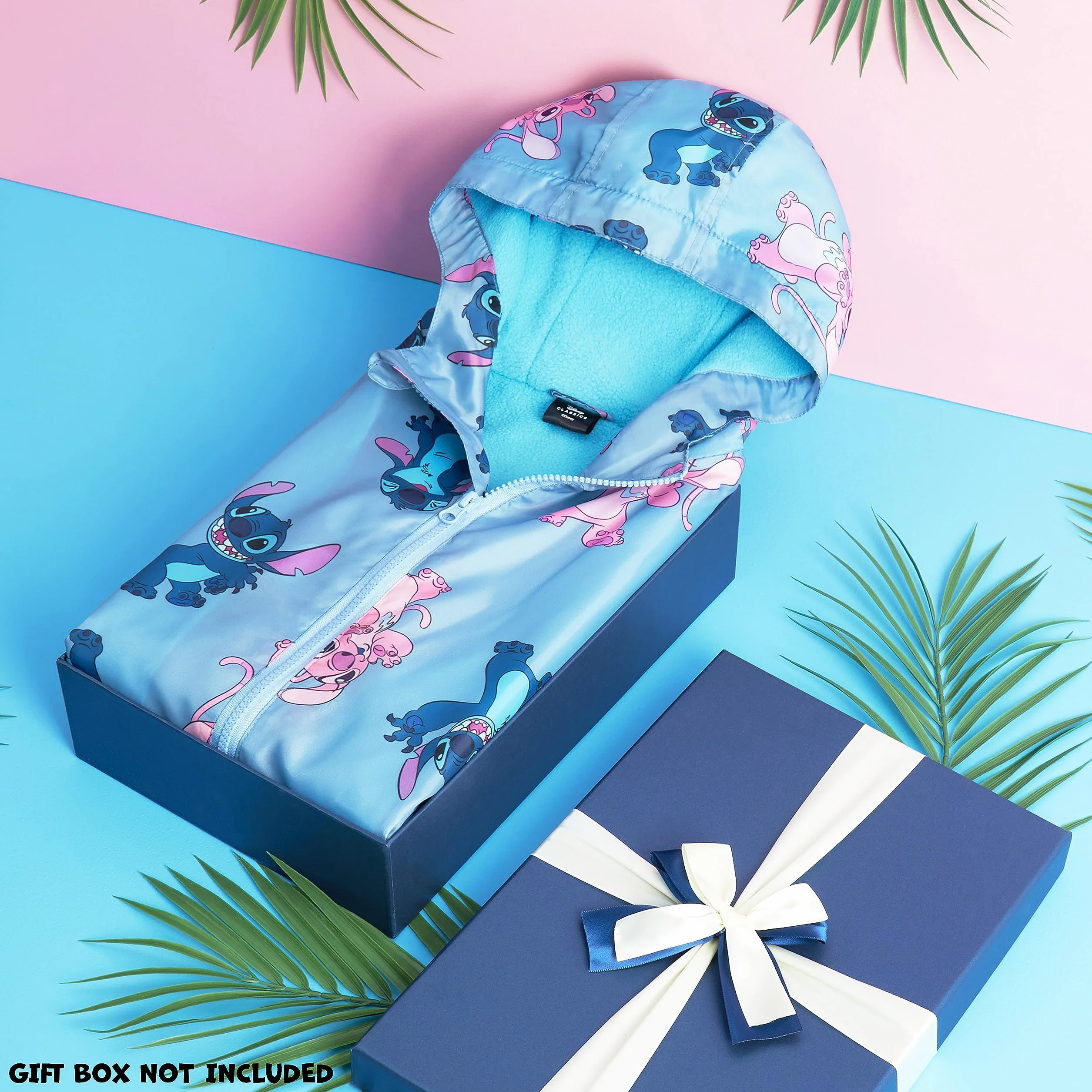 Disney Stitch Impermeabile Bambina - Giacca Antipioggia per Bambine e Ragazze 4-14 Anni Giacca Bimba con Rivestimento in Pile Abbigliamento Bambina Angel Stitch