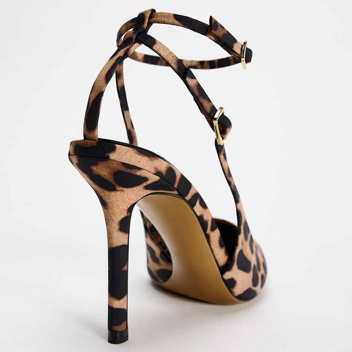 Scarpe da Donna con Tacco a Spillo, Stile Leopardato, Stile retrò, a Punta, con Fibbia e Cinturino alla Caviglia, Sexy, da Sera, per Abiti da Sposa e da Festa