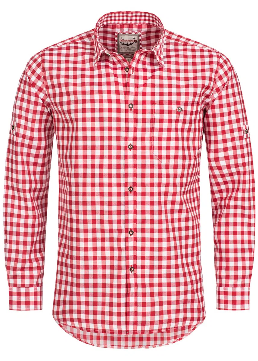 Stockerpoint Camicia Tradizionale (Modello: OC-Franzl), Camicia Bavarese a Quadretti, vestibilità Moderna