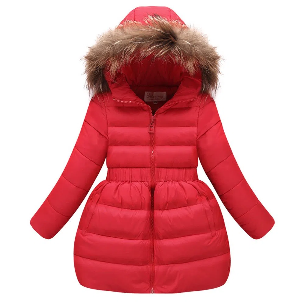 Piumino Bambina Invernale Giacca Bambina Piumino lungo Cappotto per Bambini Elastic