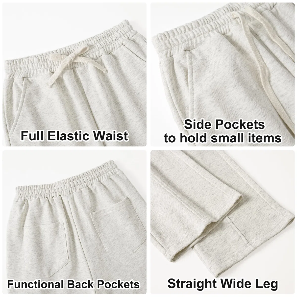 Rolanko Pantaloni della Tuta per Ragazze con Vita Elastica, Pantaloni da Jogging Sportivi A vestibilità Ampia per Comfort Casual