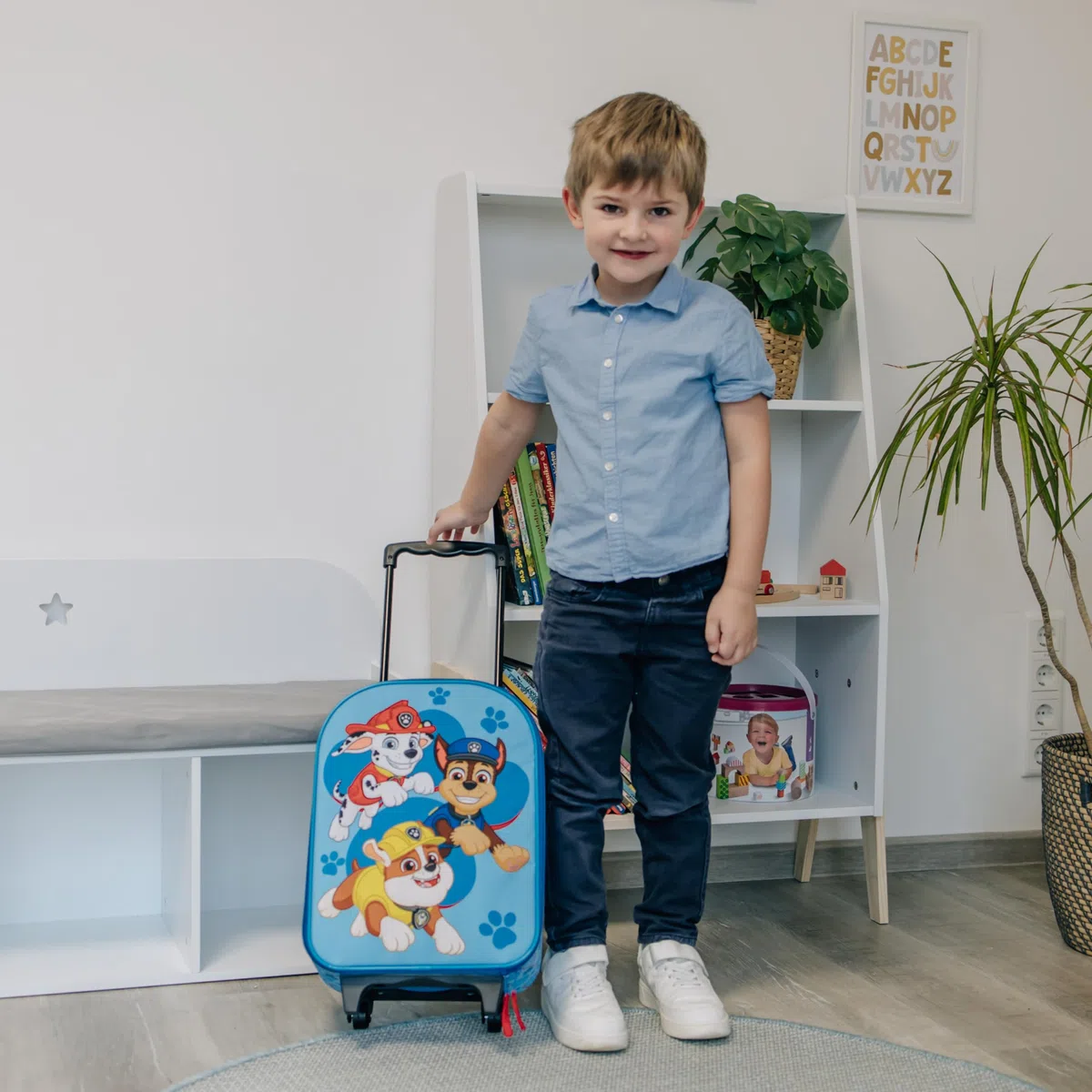 Undercover - Trolley per bambini con licenza - ampio scomparto principale - compagno di viaggio ideale - asta telescopica regolabile e fissabile, multicolore, Paw Patrol