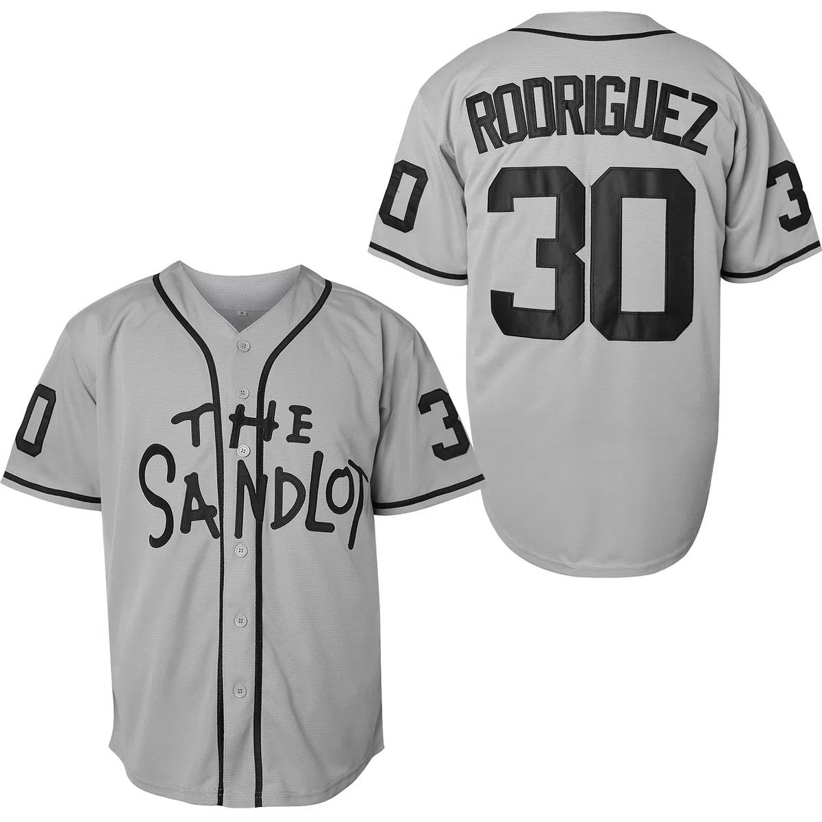 La maglia Sandlot Benny The Jet Rodriguez Michael Squints Palledorous Alan Yeah-Yeah McClennan Movie Baseball Jersey, 30 Rodriguez Grigio, M
