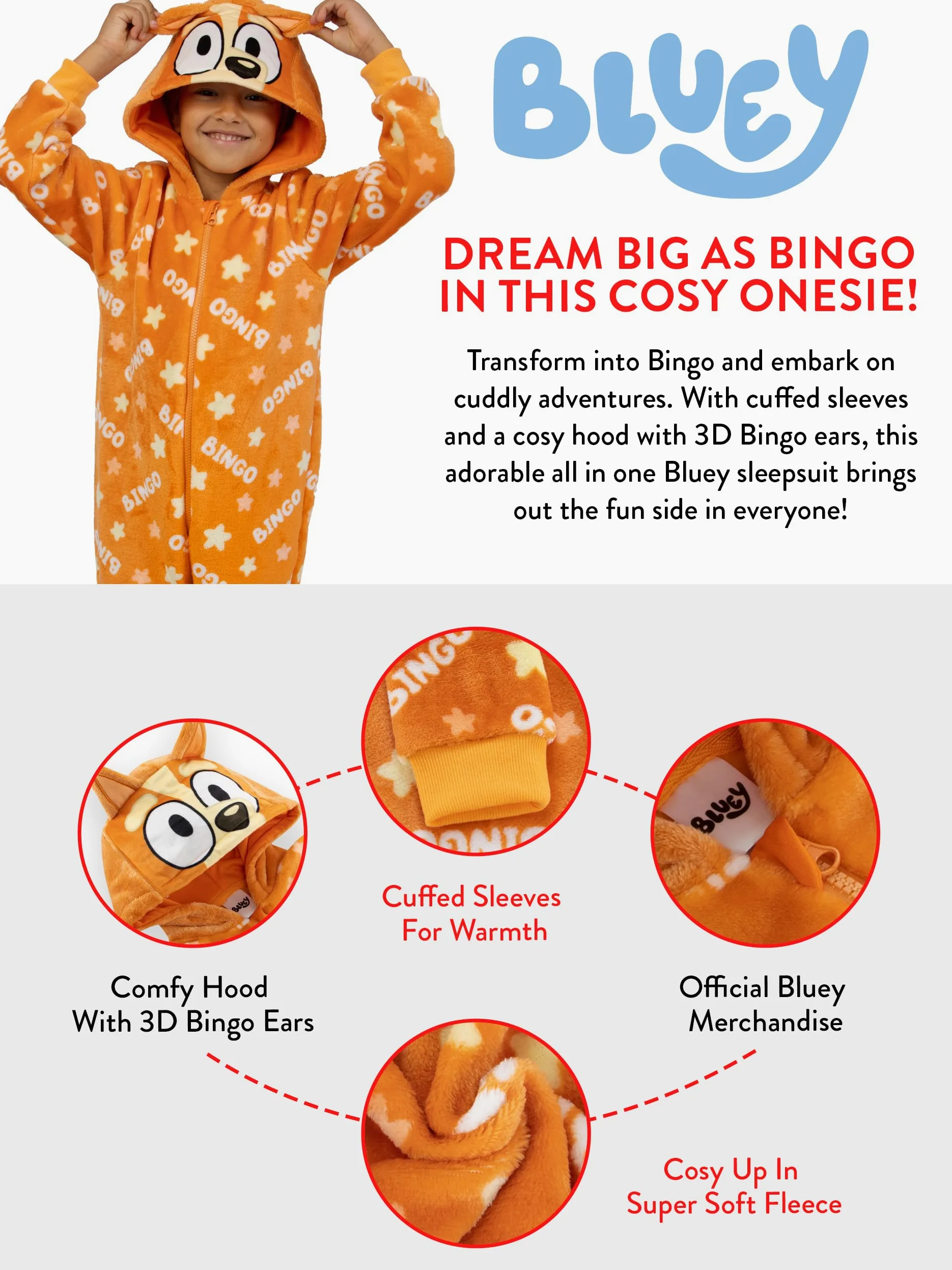 Bluey Pigiama Intero Bambino | Pigiama Bambini Bingo | Pigiamone Pile Bambino