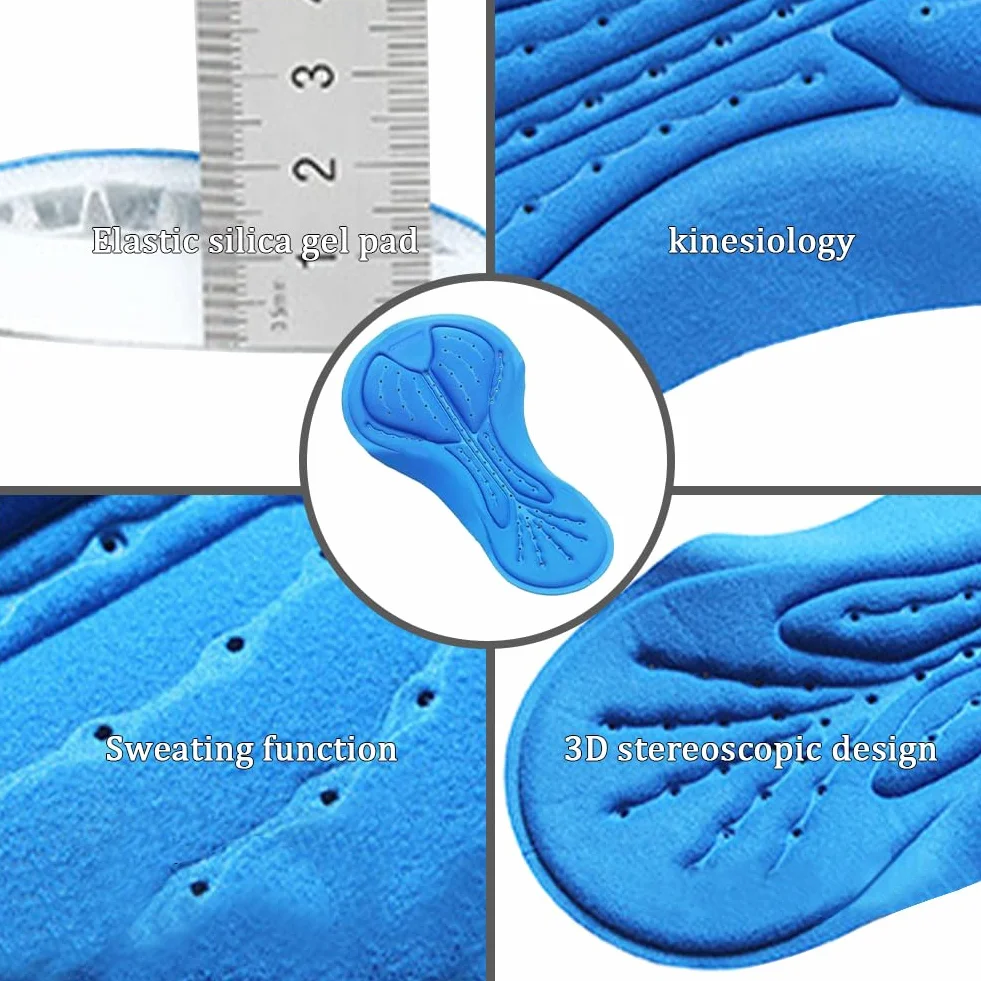 NuCamper Pantaloni Ciclismo Uomo Traspirante Compressione Mutande MTB Pantaloni Fondello con Imbottitura Cuscinetti Perforati al Laser e Strisce Riflettenti Adatto per La Guida Notturna Moto