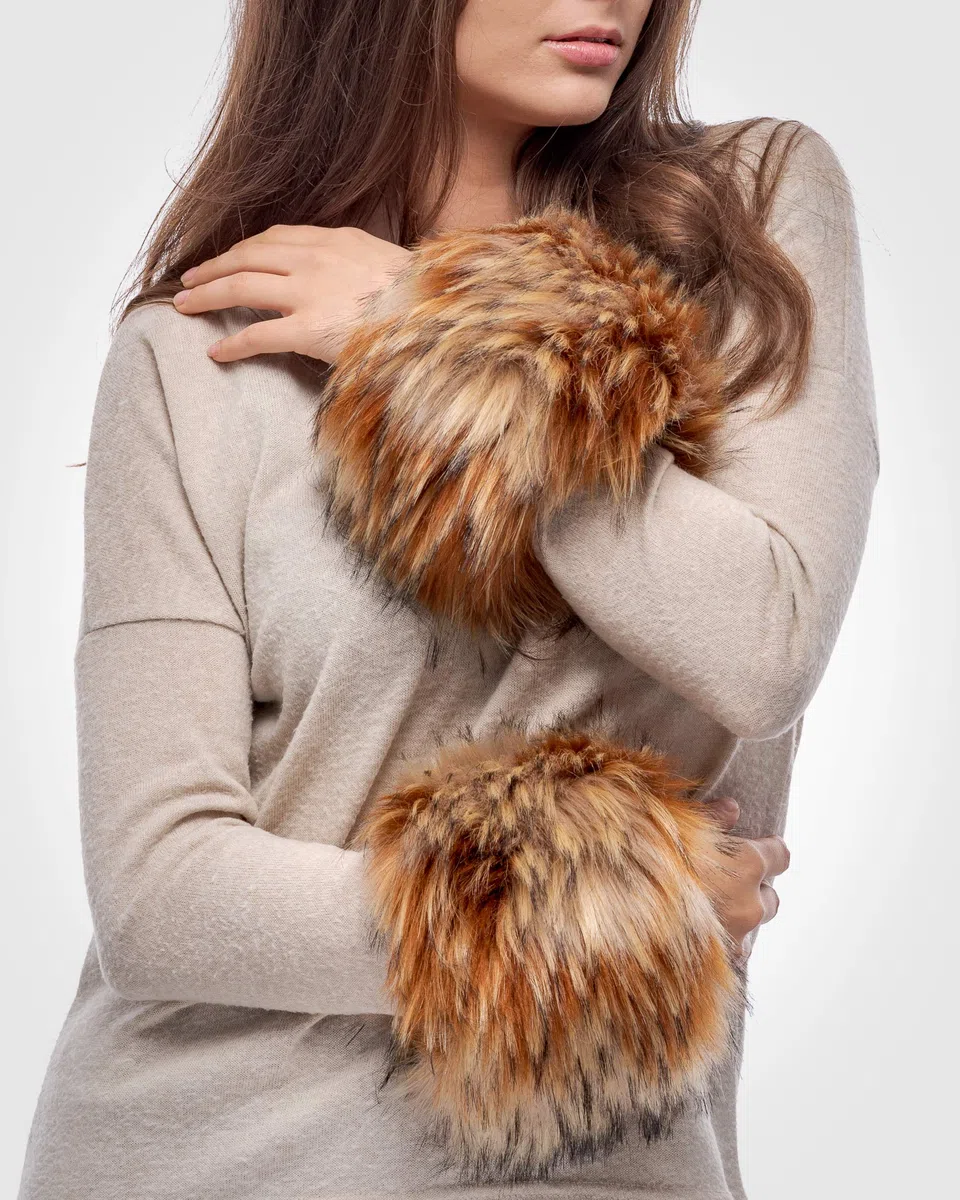 Futrzane Classic Polsini - Manicotti Pelliccia Sintetica Donna - Copripolso Pelo