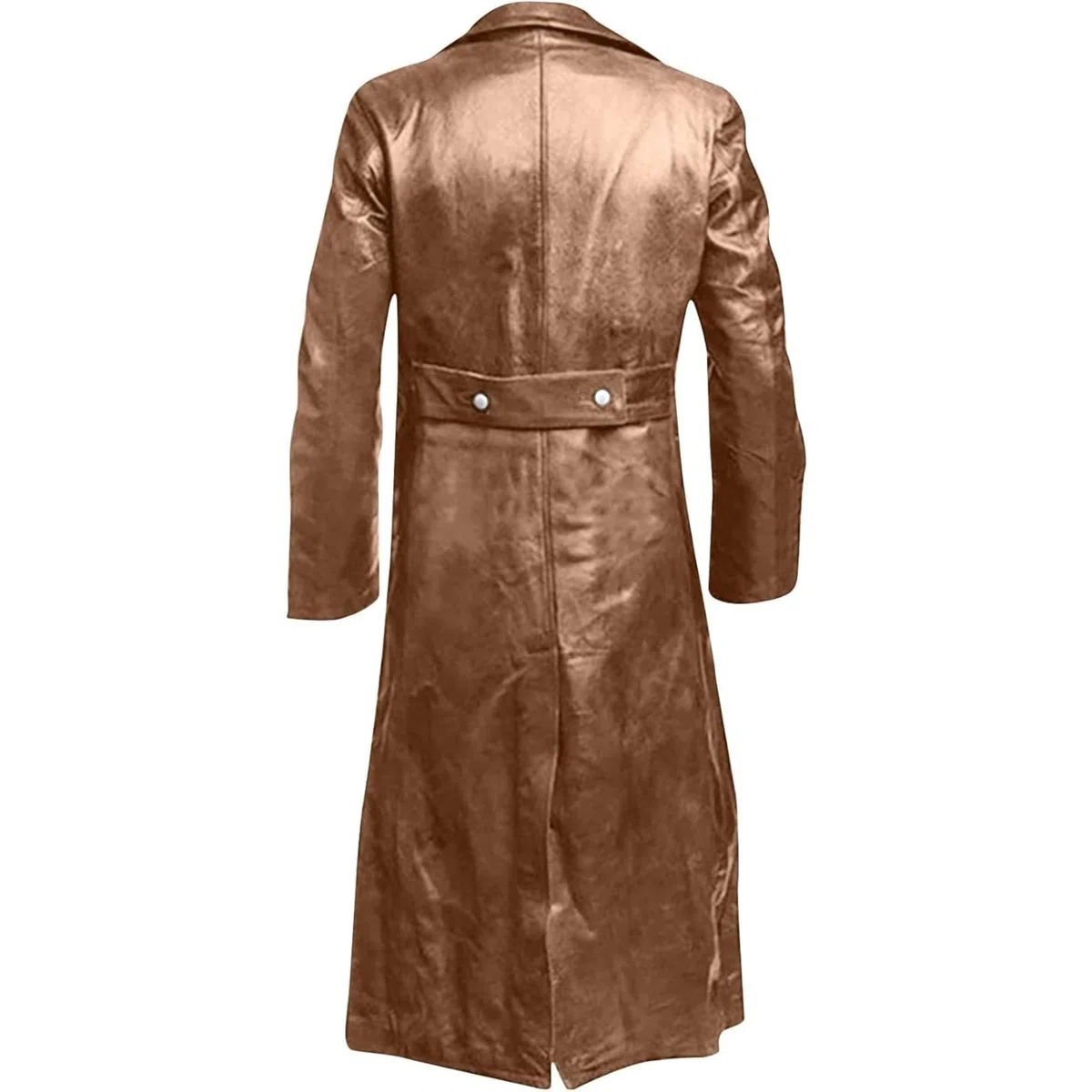 Maiyifu-GJ Trench da uomo in finta pelle, lunghezza intera, stile steampunk, vintage, aperto sul davanti, cardigan