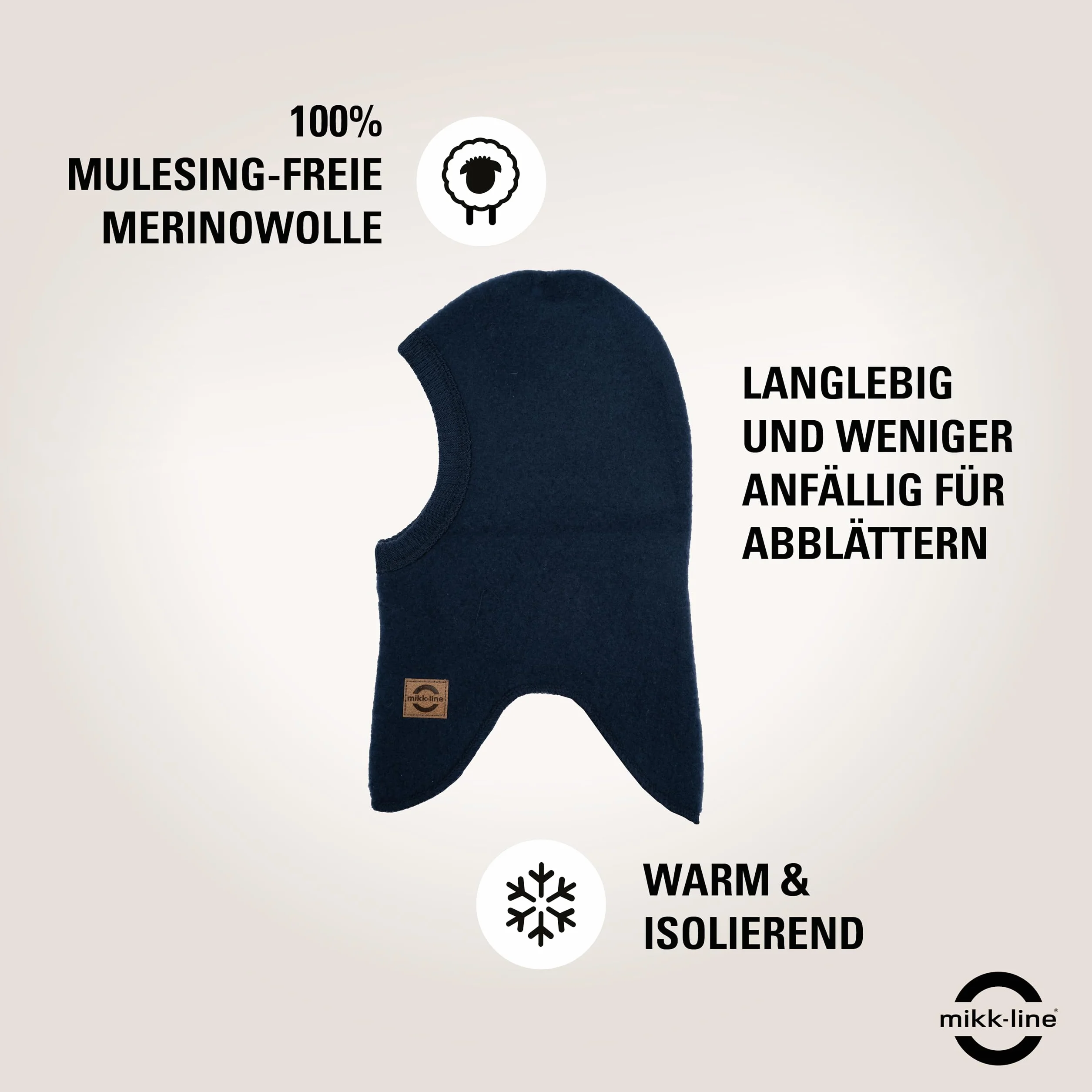 Mikk-line Lana Fullface – Certificato Oeko-Tex Standard 100 – Berretto per bambini da rivestire, design unisex