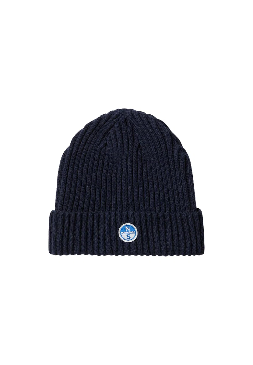 NORTH SAILS Berretto Uomo in Misto Cotone e Lana Riciclati a Coste con Logo