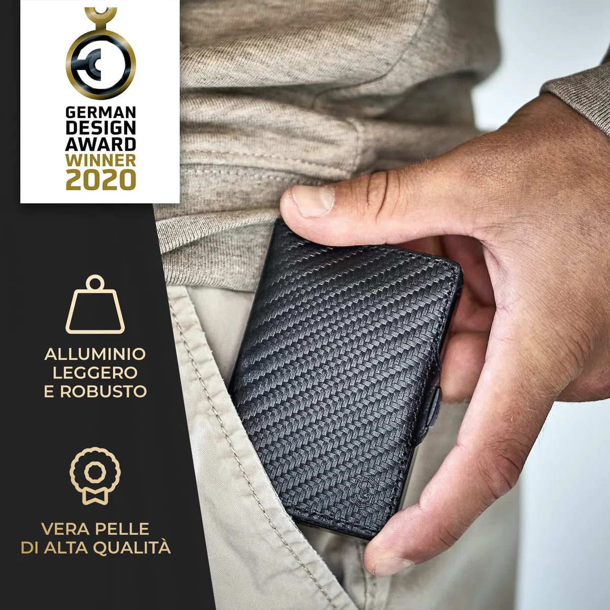 slimpuro ZNAP - Protezione RFID - Portafoglio Uomo Slim, Portacarte Uomo, Portacarte di Credito da Uomo
