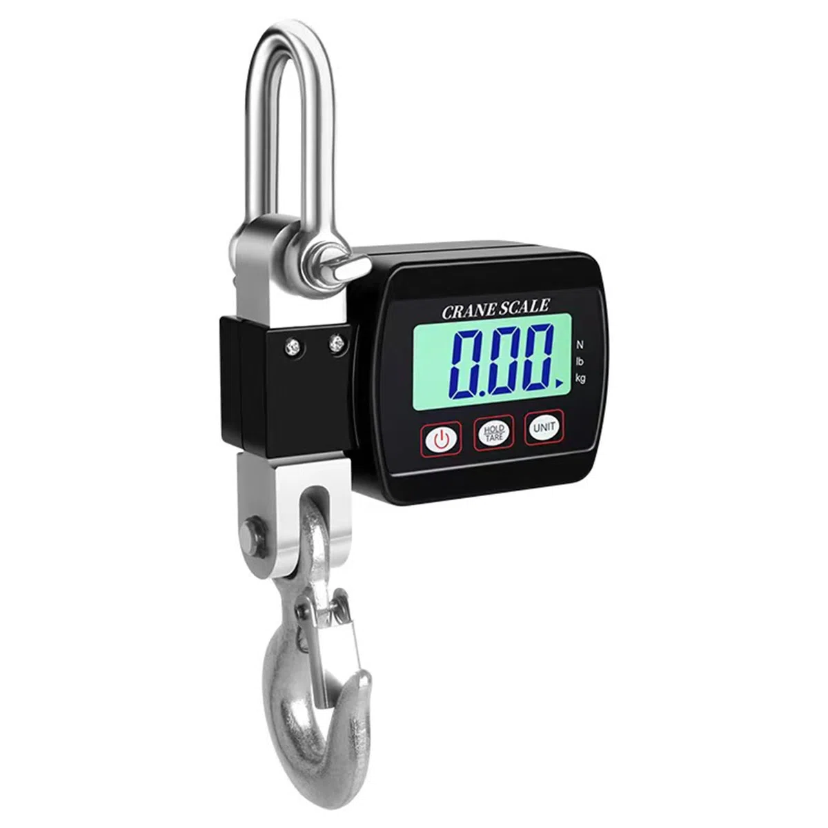 Voltix Bilancia Sospesa Elettronica da 500 kg (1100 Libbre), Bilancia Sospesa Industriale con Sensore Preciso, Mini Bilancia LCD Portatile con Gancio, Bilancia per Valigie (Nero)