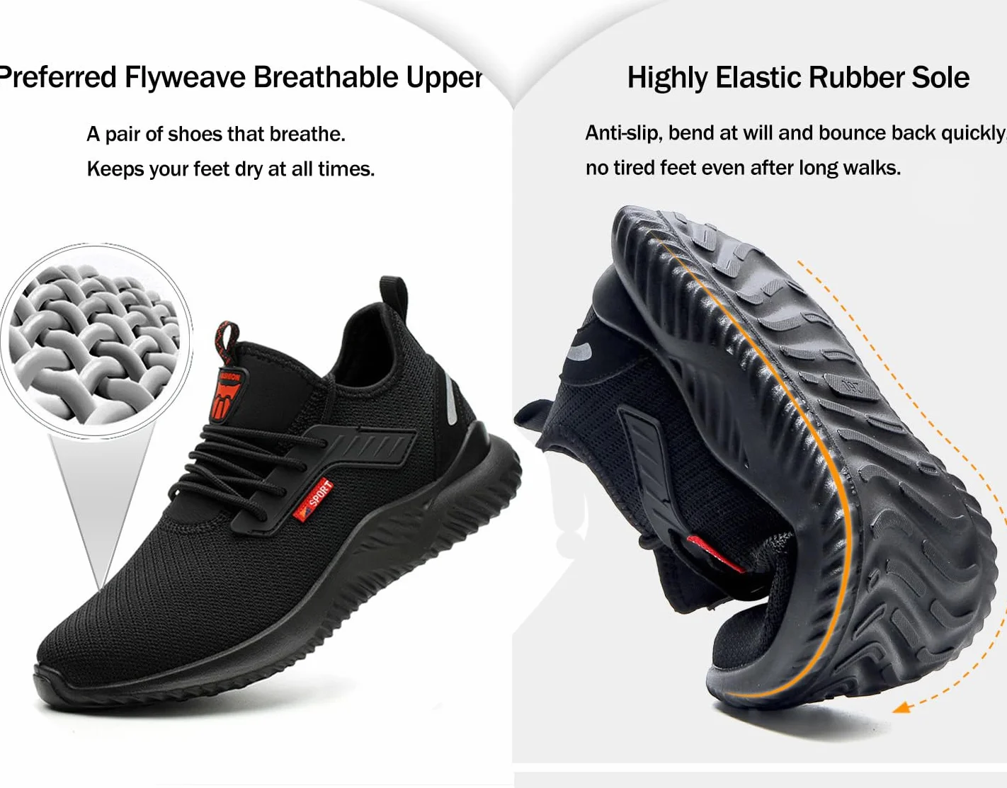 Calish Scarpe Antinfortunistiche Uomo Donna Scarpe da Lavoro con Punta in Acciaio Leggere Comode Scarpe Sicurezza Sportive Scarpe da Cantiere Antiscivolo Traspiranti