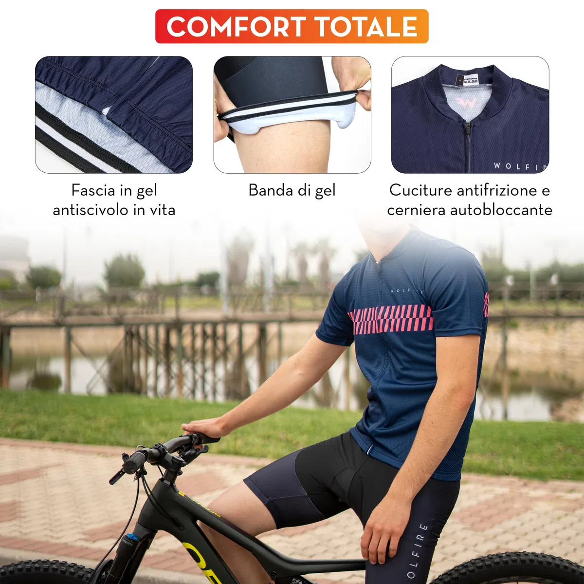 Completo Ciclismo Uomo - Abbigliamento Ciclismo Uomo con 12D Imbottitura in Gel - Maglia Ciclismo Uomo, Pantaloni Ciclismo Uomo, Ciclismo Uomo, Completo Ciclismo Uomo Estivo.…
