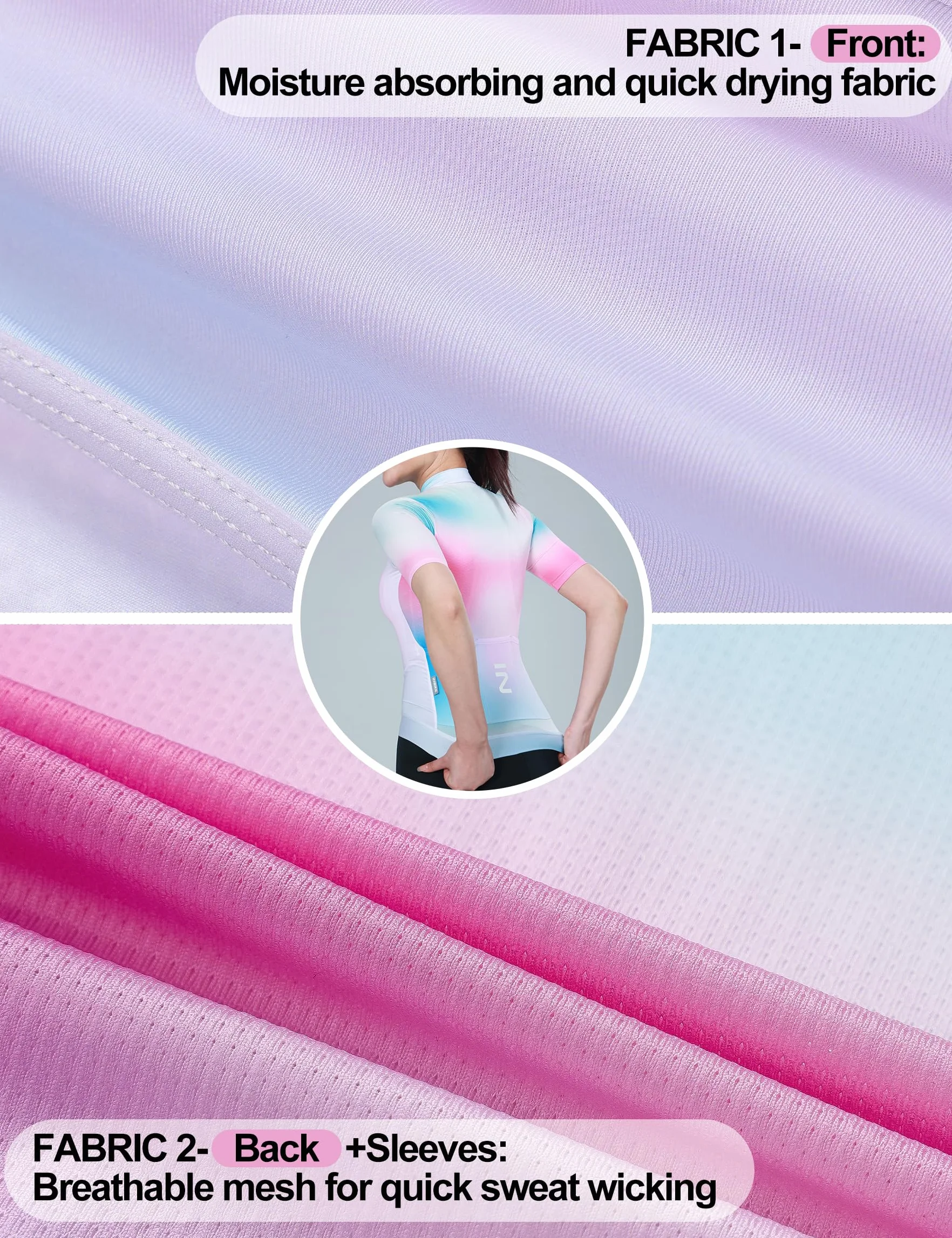 INBIKE Maglia Ciclismo Donna Estiva Maglia MTB con Maniche Corte Abbigliamento Ciclismo Donna Traspirante Asciugatura Rapida