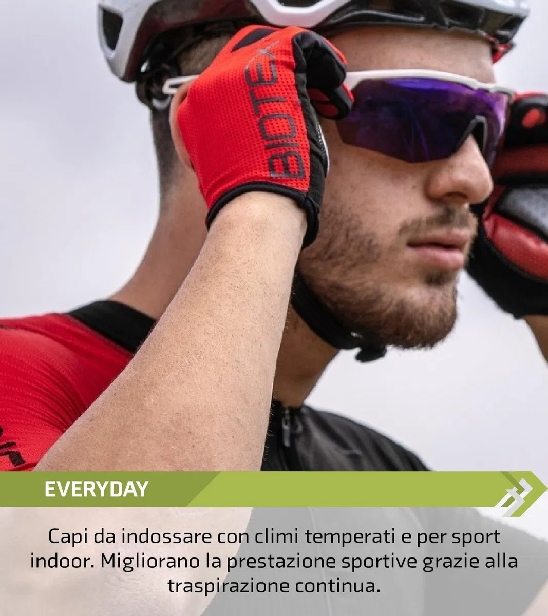 BIOTEX Guanti Epic Estivi per Bici Leggeri e Traspiranti a Dita Lunghe, con Tecnologia Touchscreen, ideale per Ciclismo su Strada o MTB
