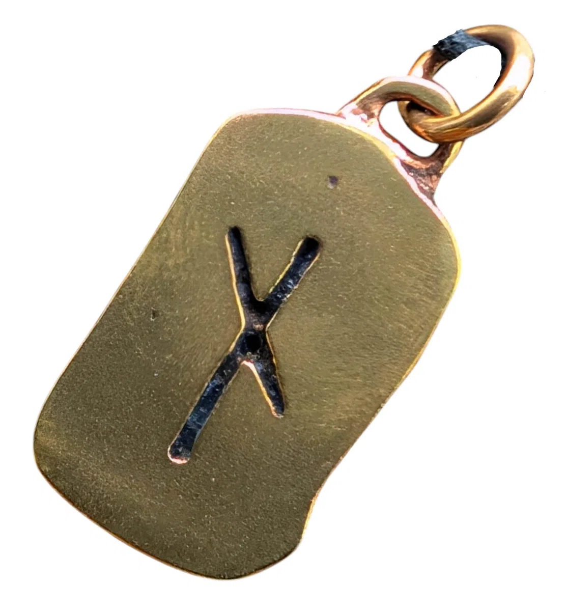 Kiss of Leather - Ciondolo a forma di runa nauthiz in bronzo n. 96