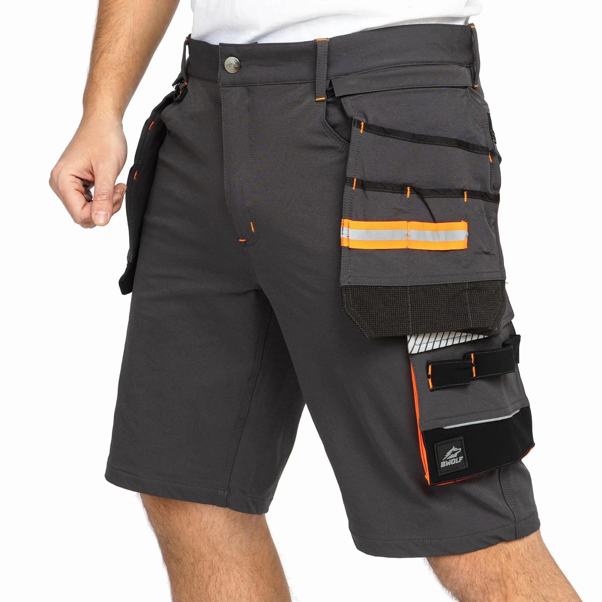 BWOLF Vector Pantaloncini da Lavoro da Uomo, Robusti e Flessibili, 90% Nylon, 10% Elastan, Leggeri, Elastici, con Molti Tasche