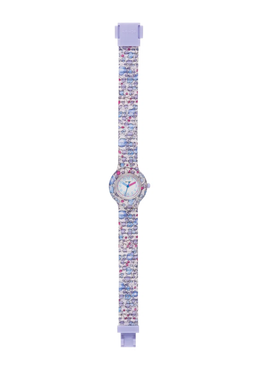 HIP HOP, Collezione Flower Power, Orologio Bambina, Cinturino in Silicone e Tessuto Liberty London, Design Floreale, Cassa 28mm, Facile da Leggere,Resistente all’Acqua
