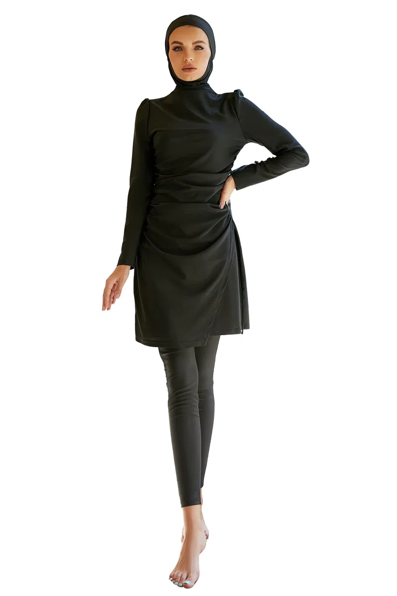 Greatfool Burkini Costume Donna Musulmana - Borkini Islamico Donna in 3 Pezzi con Copertura Modesta - Burkini con Protezione UV e Asciugatura Rapida