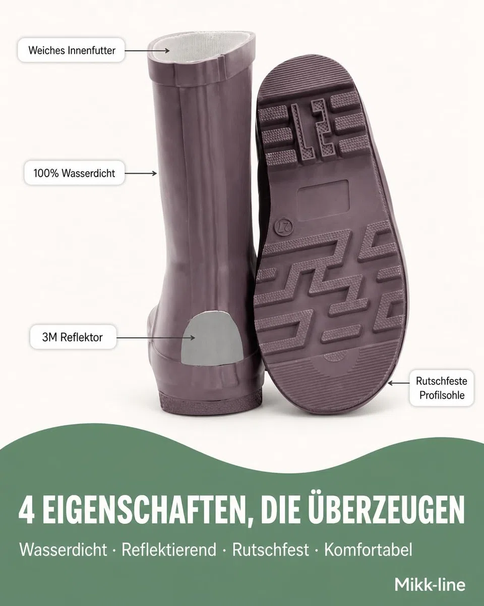 Mikk-line Stivali di gomma per bambini Bare Foot | Stivali da pioggia per bambini imbottiti | Stivali di gomma imbottiti per bambini | Stivali di gomma impermeabili | Scarpe da pioggia e stivali per