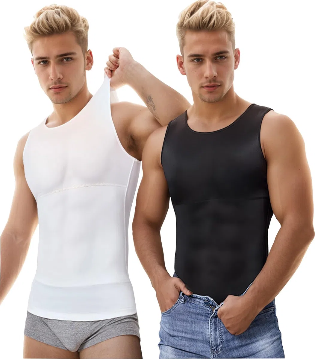Canotta Compressione Uomo Shapewear Contenitiva Snellente Maglia Intimo Fitness Dimagrante Elasticizzata Fascia Pancia Canottiera