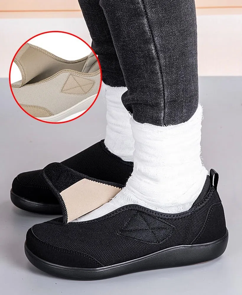 Extra Larghe Scarpe per Diabetici Donna Uomo Leggero Traspirante Antiscivolo Comfort Pantofole Scarpe da Passeggio Ortopediche Anziani