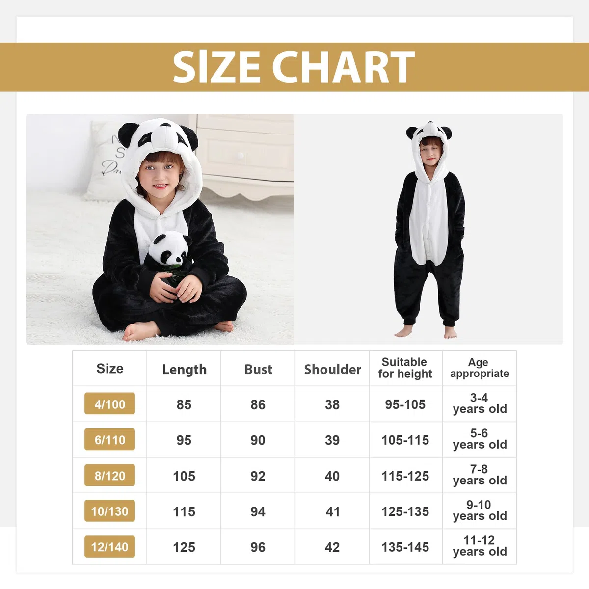 Pigiama Unisex Animale con Cappuccio per Bambini Romper Tutto in Uno Chiusura a Bottone Pigiama per Bambini da 3-12 Anni Pigiama da Ragazza Regali per Le Feste