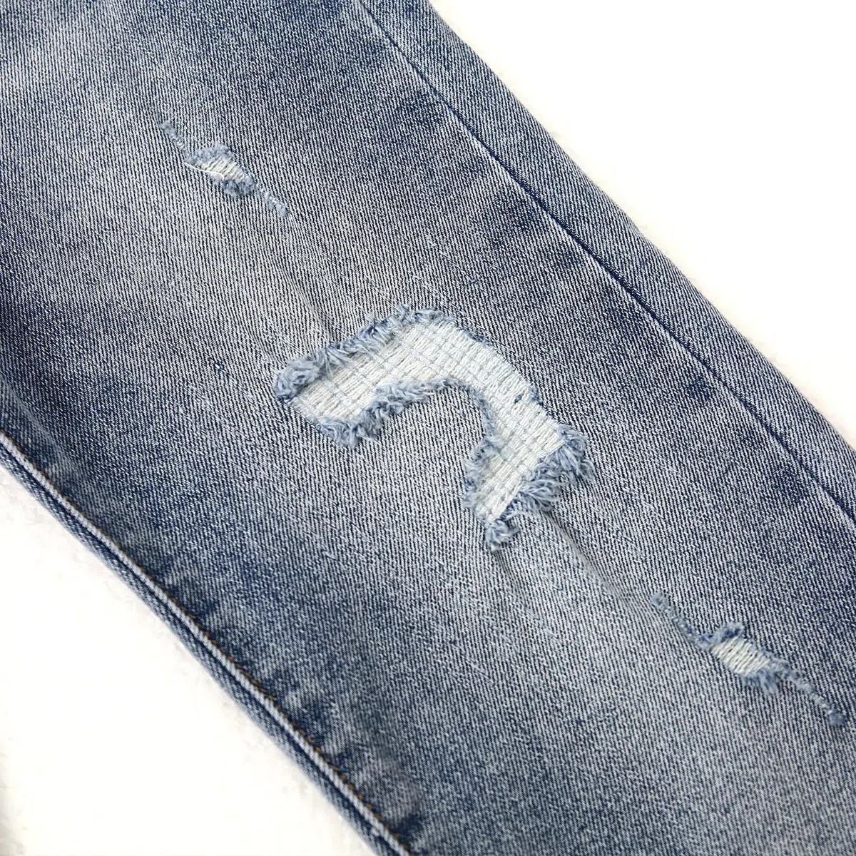 KIDSCOOL SPACE Bambini Fori Strappati Forma Uccello Fascia Elastica Interno Jeans Slime,Blu