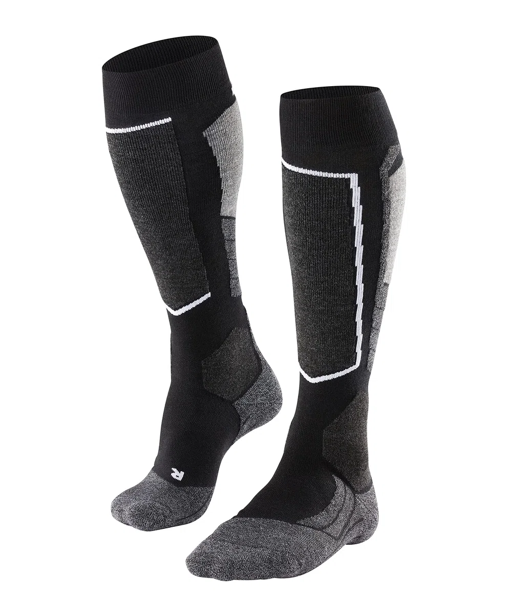 FALKE uomo SK2 calzini da sci imbottitura media protezione tibia spessi caldi traspiranti asciugatura rapida termoregolanti antiodore lana filo funzionale 1 paio