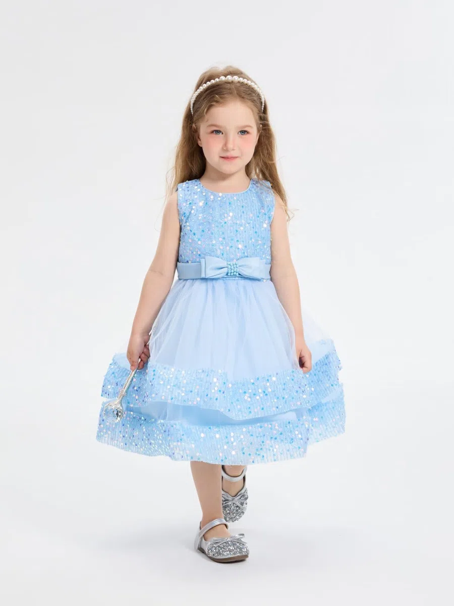 Miipat Vestito da Bambina Paillettes Tulle Senza Maniche Abito da Principessa per Bambina Ragazze in età Prescolare Vestiti da Festa Formali per Compleanni Matrimoni e Concorsi di Bellezza