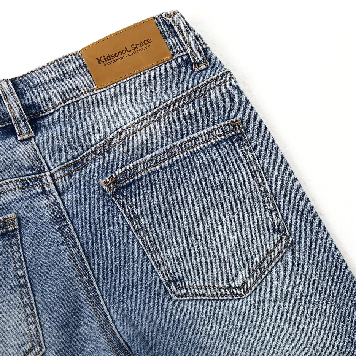 KIDSCOOL SPACE Bambini Fori Strappati Forma Uccello Fascia Elastica Interno Jeans Slime,Blu