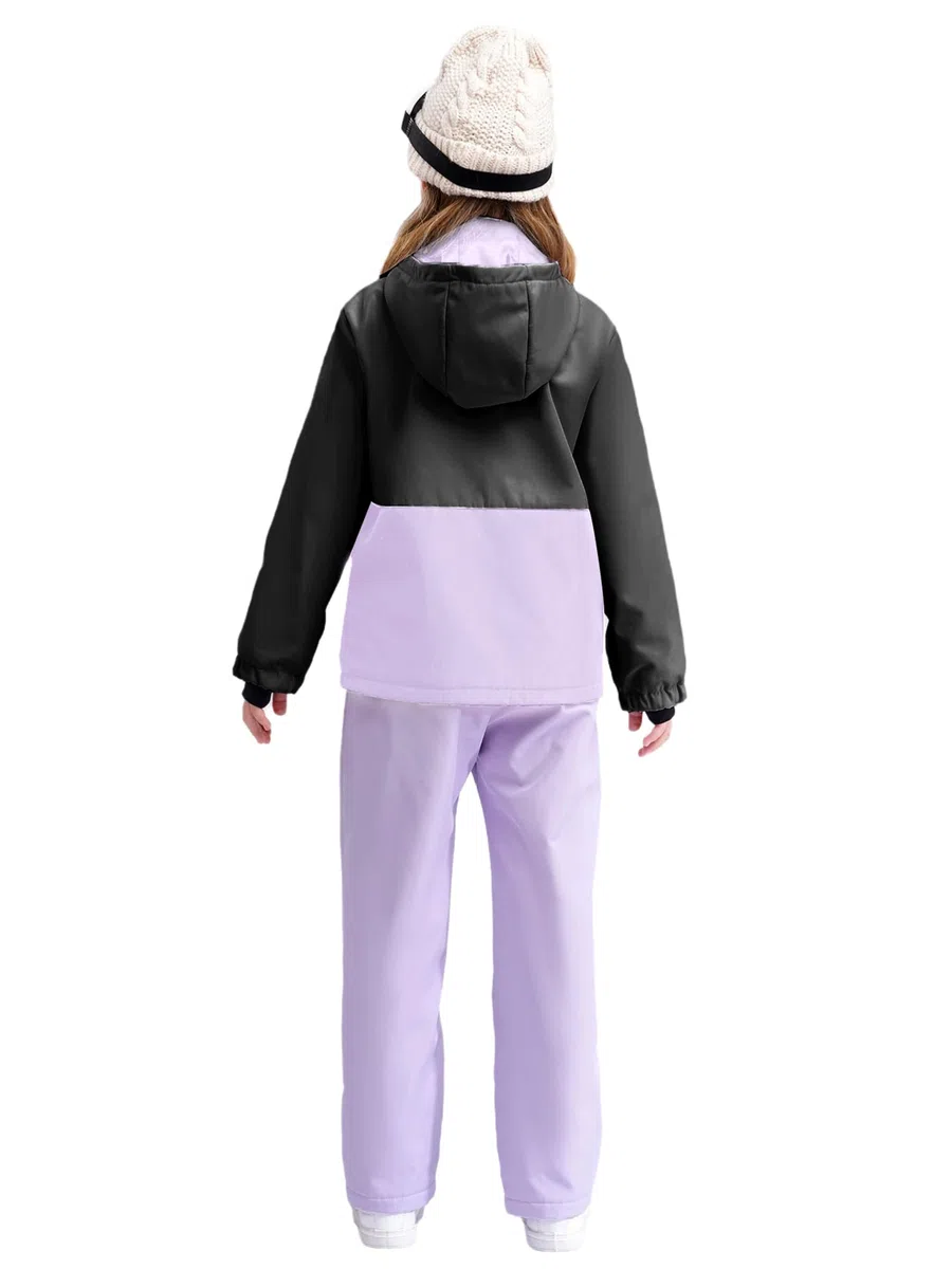 CHICTRY Tuta da Sci Bambina Unisex Completo da Neve Giacca con Cappuccio Rimovibile e Pantaloni Cappotto Caldo Adatto Per Sport Invernali e Attività Outdoor